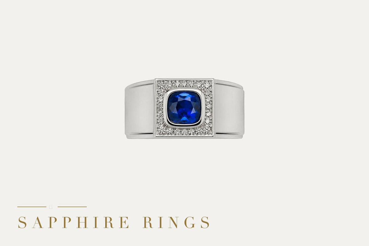Men's sapphire rings in solid gold
