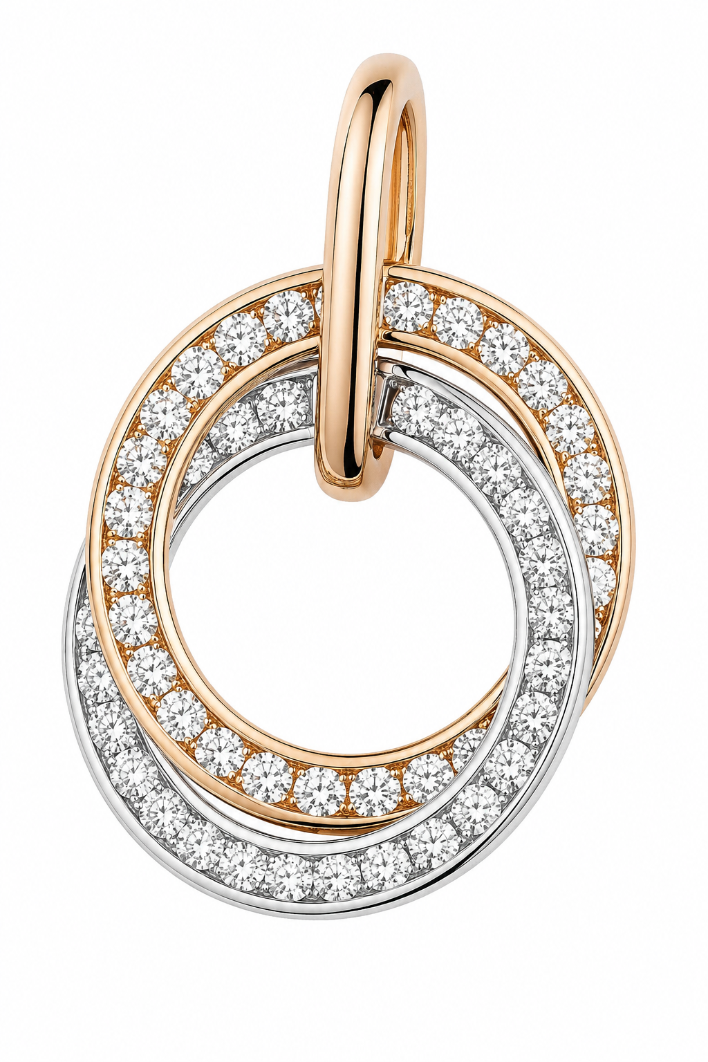 Solar — Two-Tone Diamond Interlocking Pendant — Ministry of Gems
