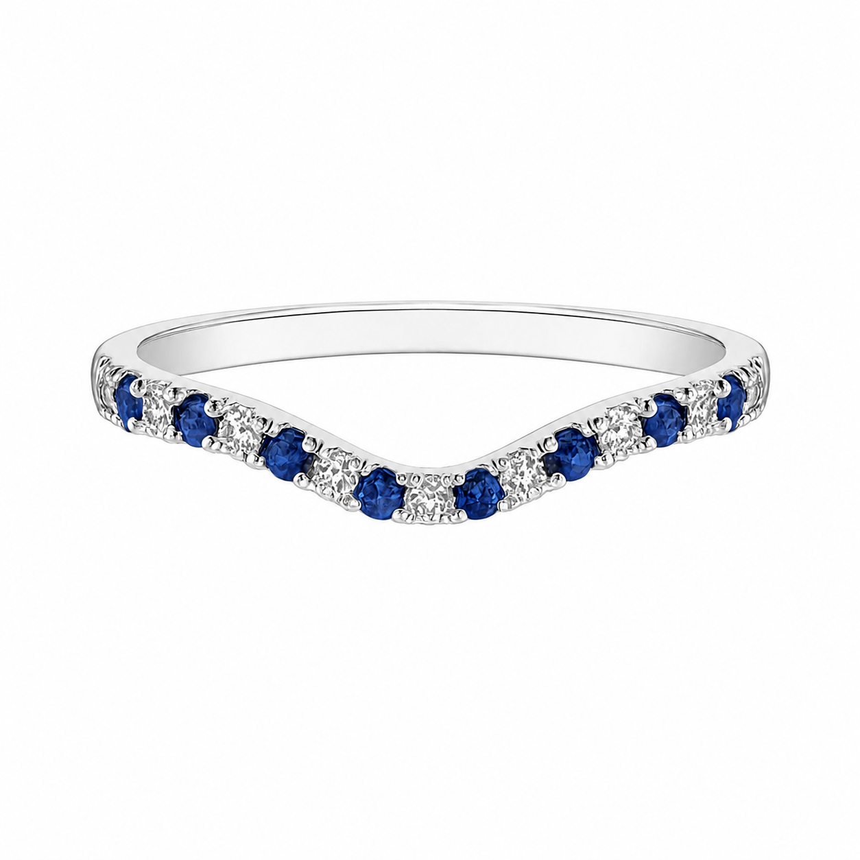 Sapphire Chevron Wishbone Band — Ministry of Gems