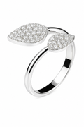 Leaf — Pavé Leaves Open Ring — Ministry of Gems