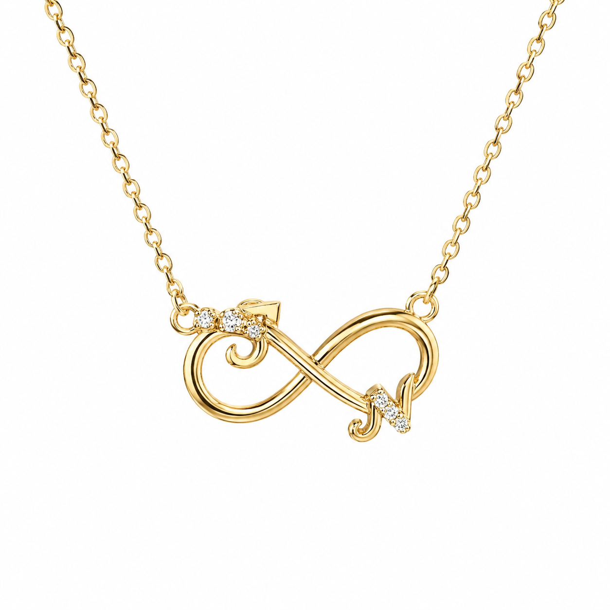 Helia — Gold Infinity Script Necklace — Ministry of Gems