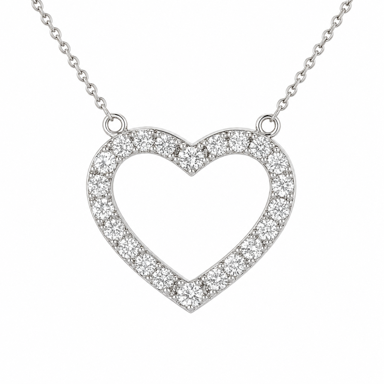 Diamond Open Heart Pendant — Ministry of Gems
