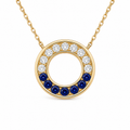 Sapphire & Diamond Circle Pendant — Ministry of Gems