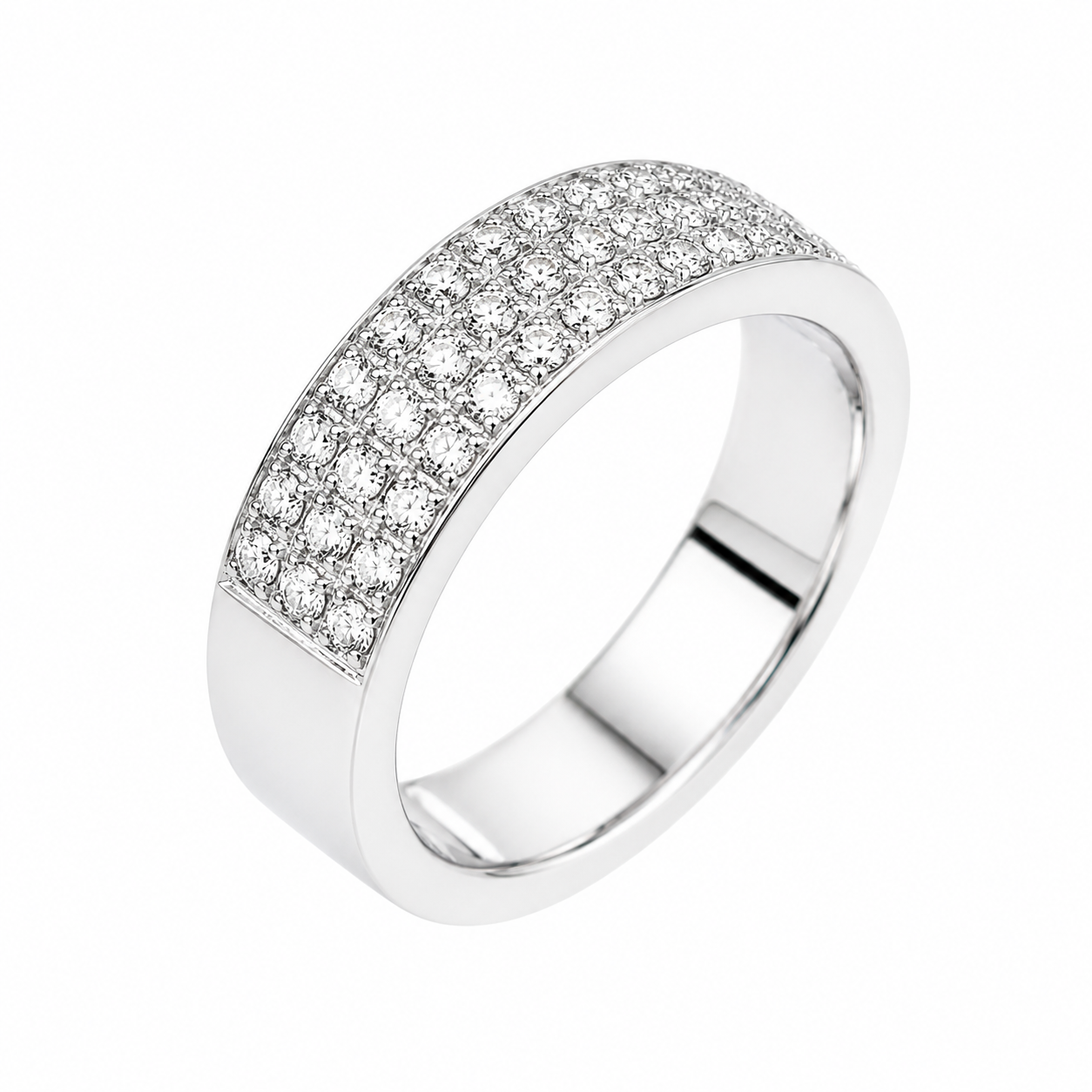 Triple-Row Pavé Band — Ministry of Gems