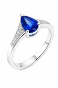 Pear Sapphire Crossover Ring — Ministry of Gems