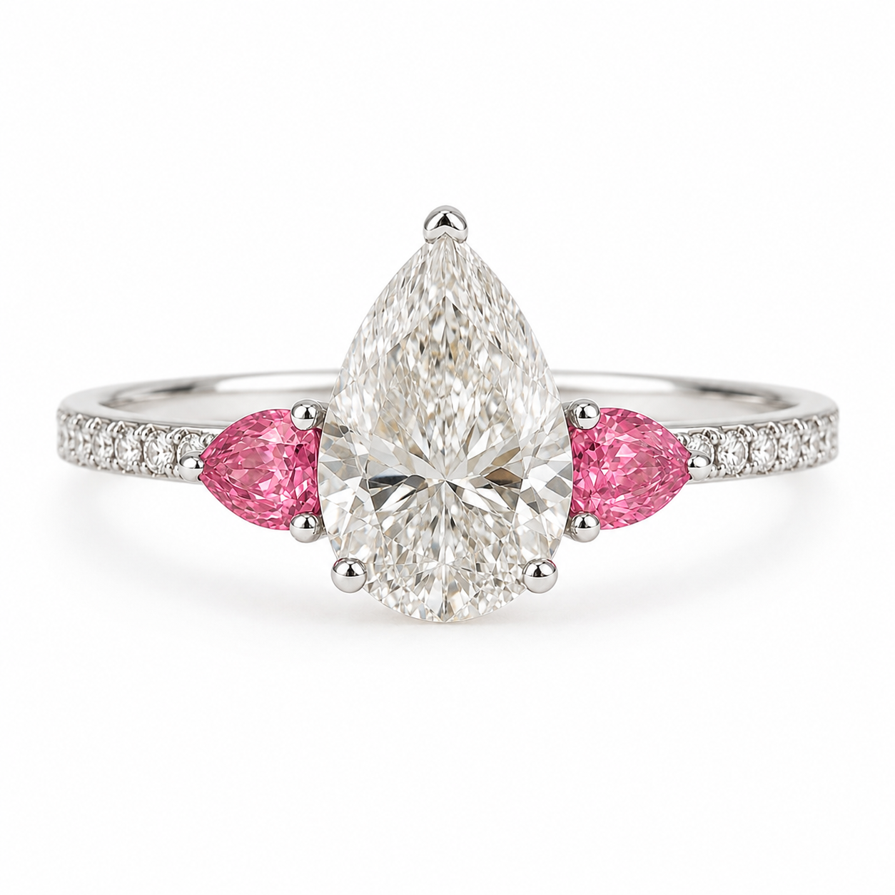 Pear & Pink Diamond Ring — Ministry of Gems exclusive design