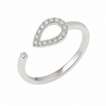 Open Pear Pavé Ring — Ministry of Gems
