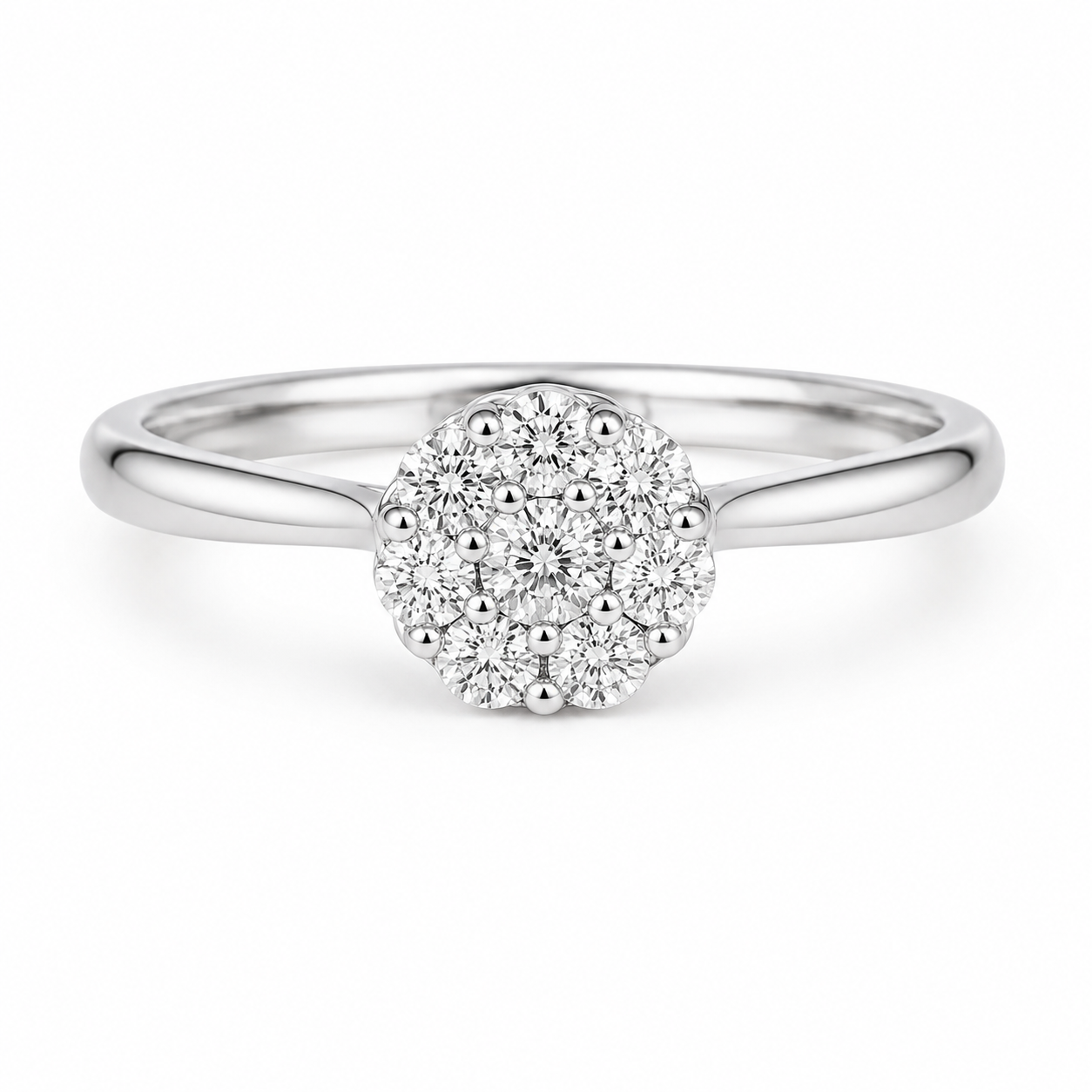Diamond Cluster Solitaire Ring — Ministry of Gems