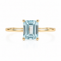 Aquamarine Princess Solitaire Ring — Ministry of Gems