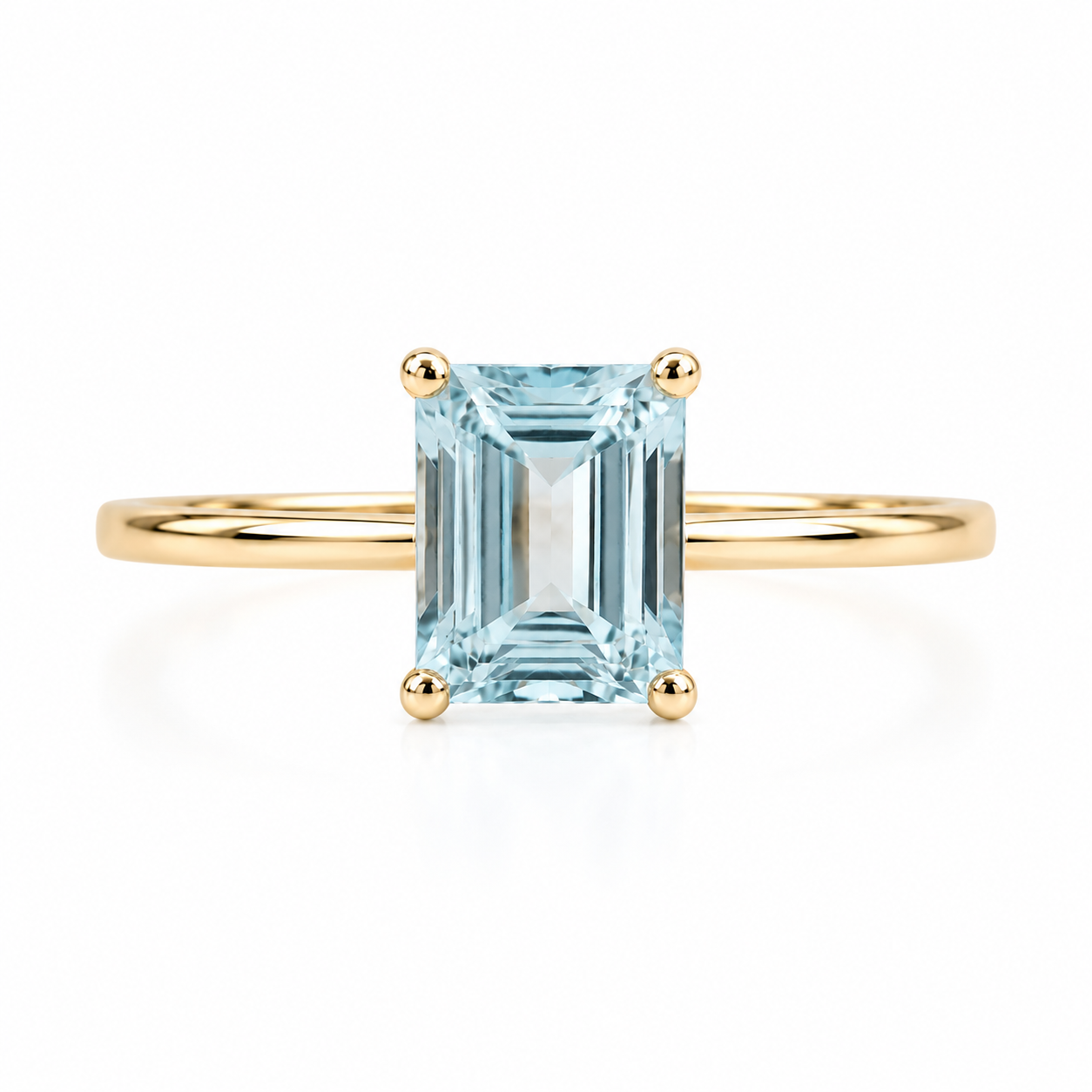 Aquamarine Princess Solitaire Ring — Ministry of Gems