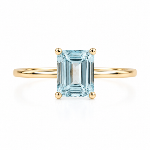 Aquamarine Princess Solitaire Ring — Ministry of Gems