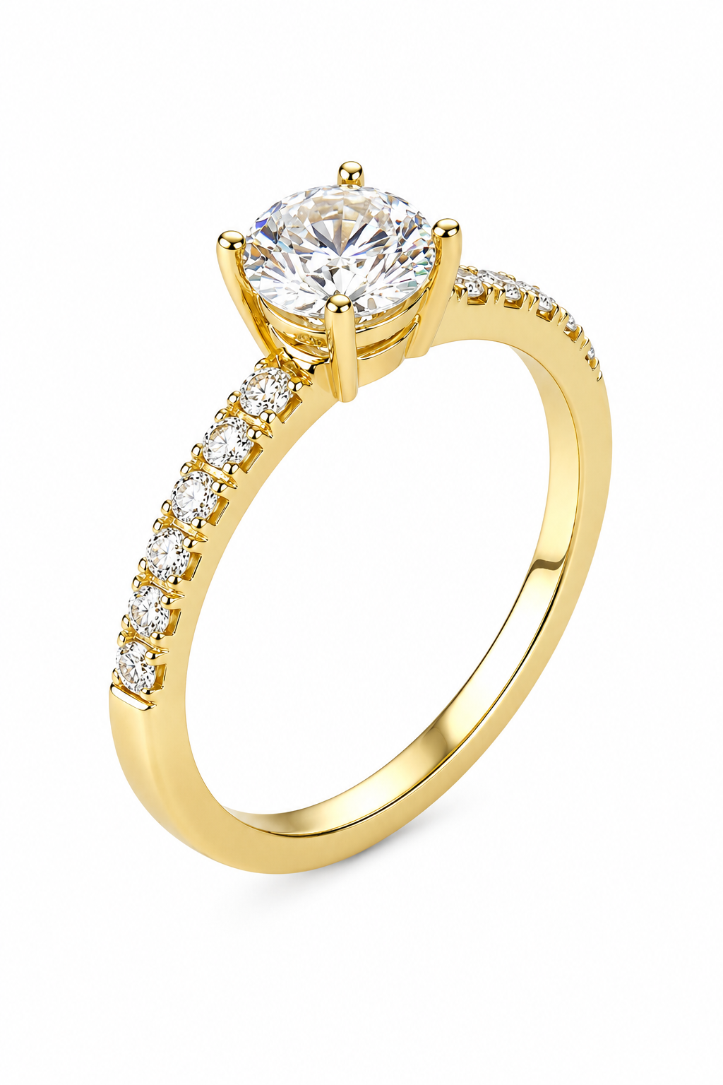 Solitaire & Pavé Crown Ring — Ministry of Gems