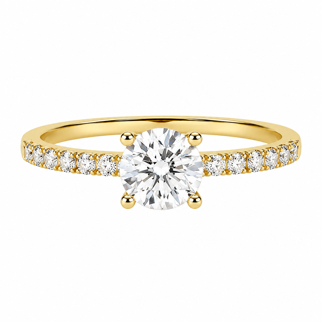 Solitaire & Pavé Crown Ring — Ministry of Gems