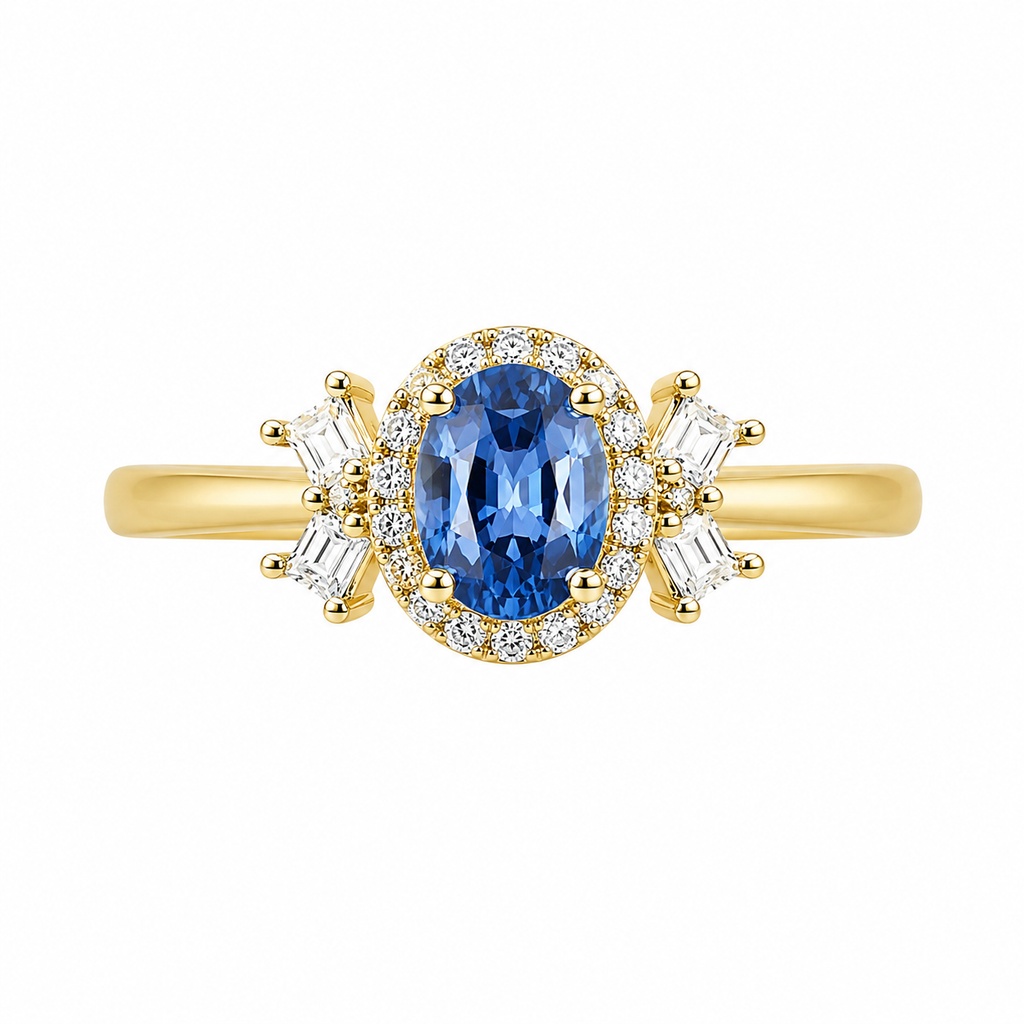 Ceylon Blue Sapphire Diamond Ring — Ministry of Gems