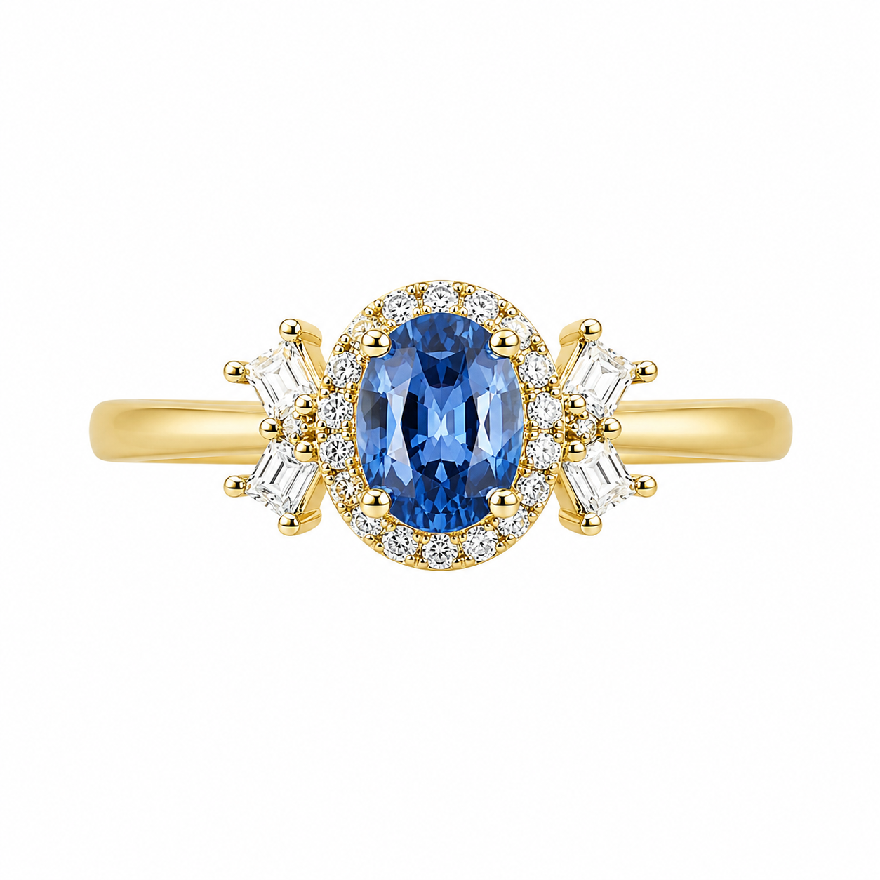 Ceylon Blue Sapphire Diamond Ring — Ministry of Gems