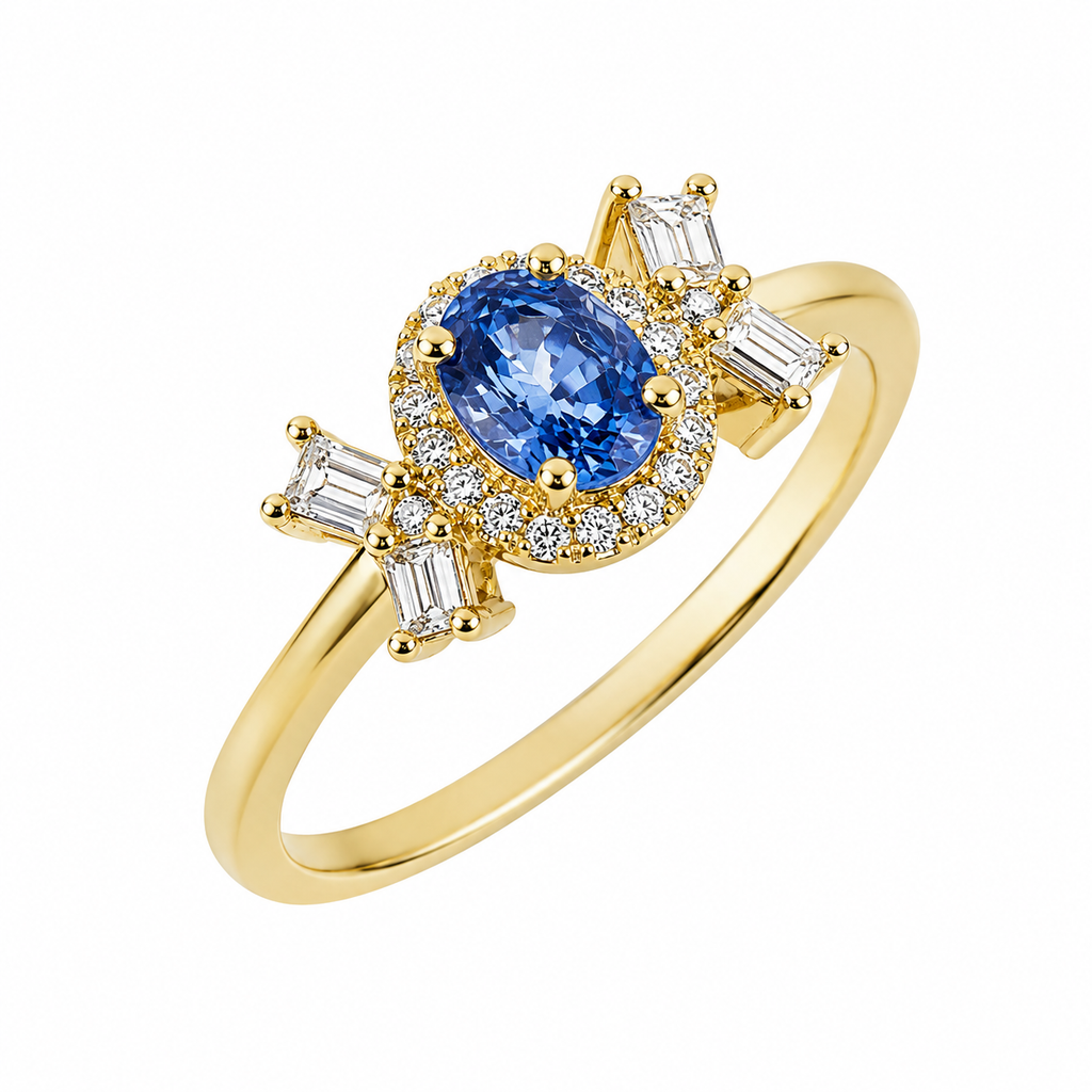 Ceylon Blue Sapphire Diamond Ring — Ministry of Gems