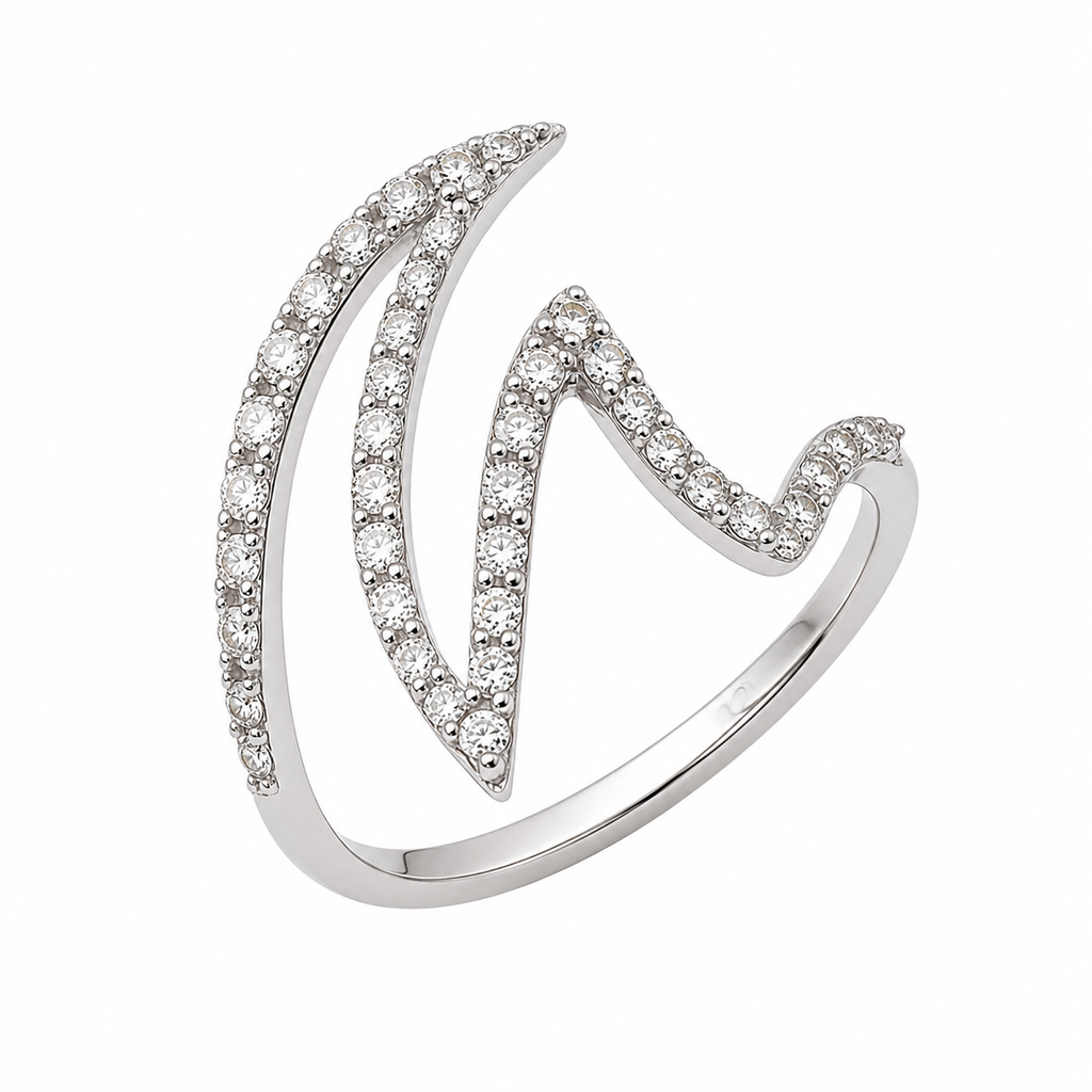 Vague — Pavé Diamond Wave Ring — Ministry of Gems