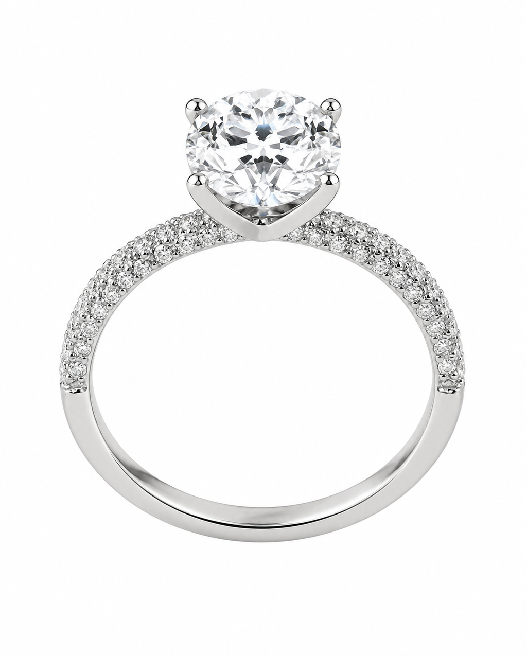Classic Solitaire Pavé Ring — Ministry of Gems