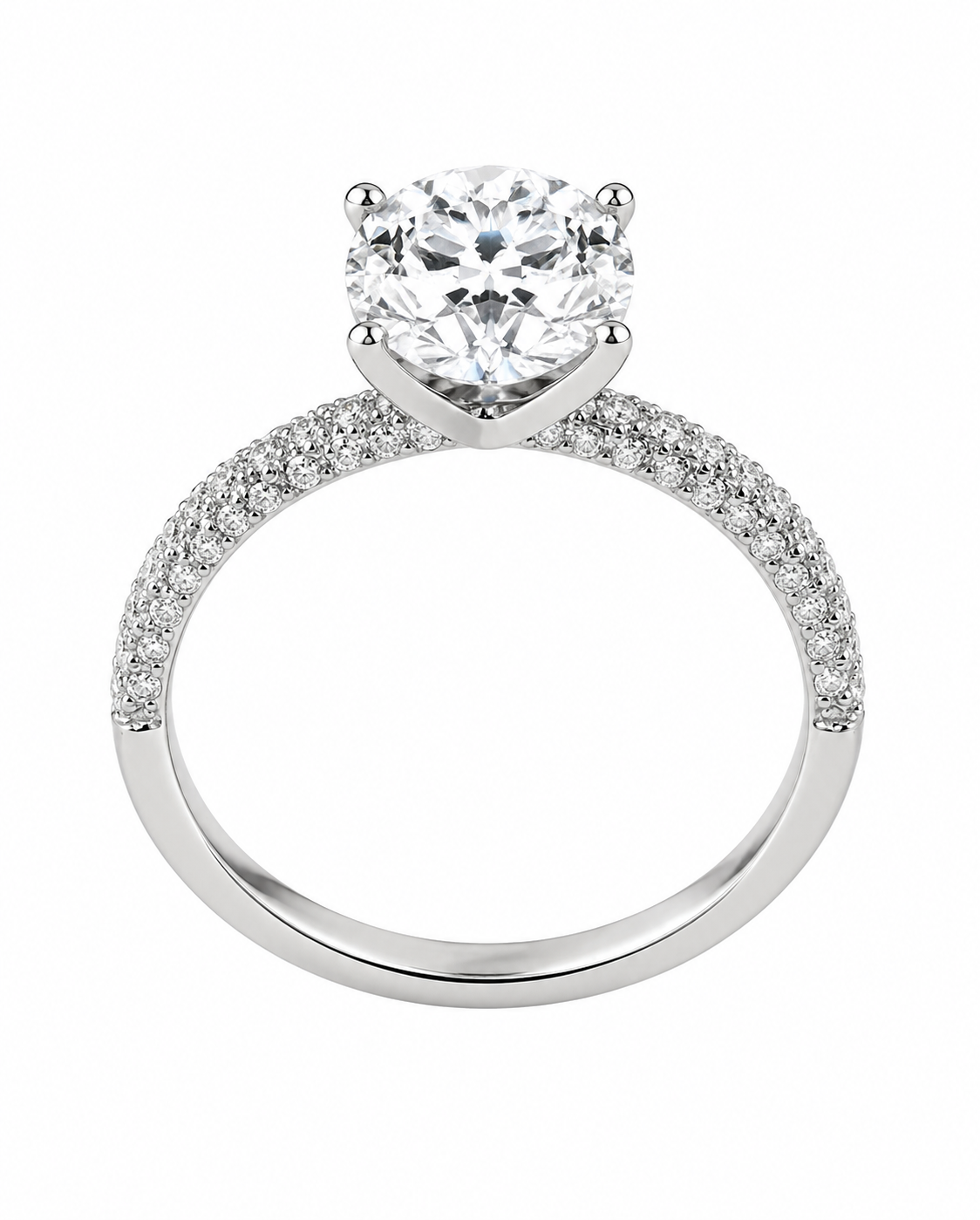 Classic Solitaire Pavé Ring — Ministry of Gems