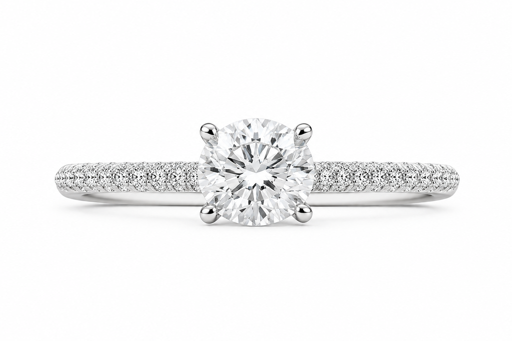 Classic Solitaire Pavé Ring — Ministry of Gems