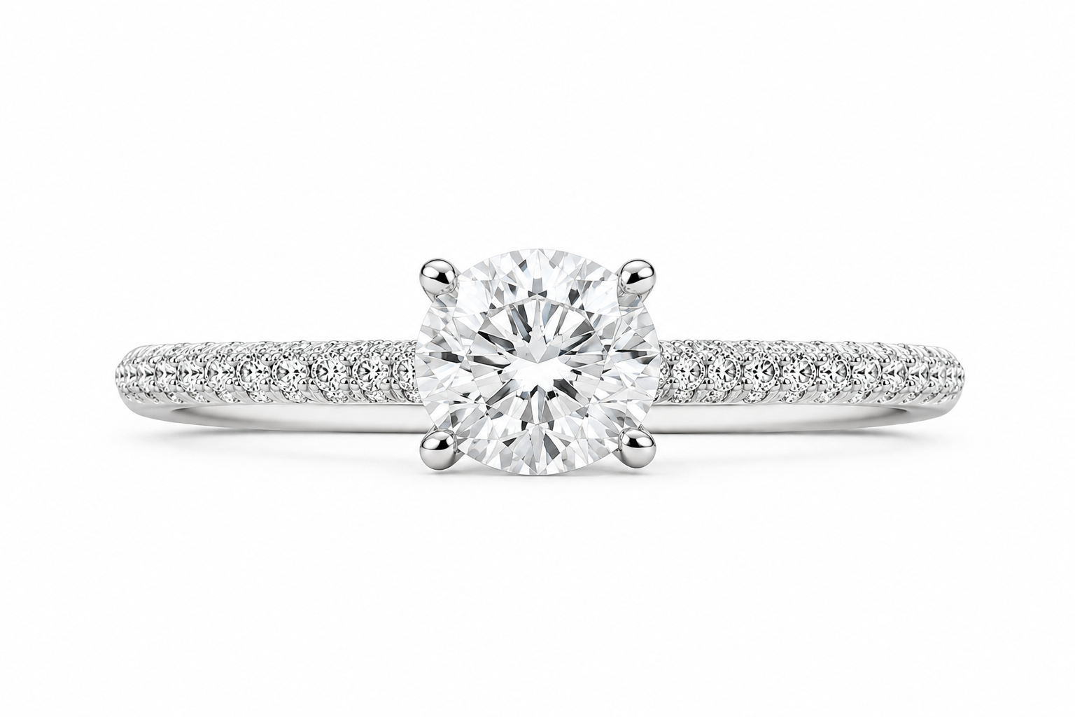 Classic Solitaire Pavé Ring — Ministry of Gems
