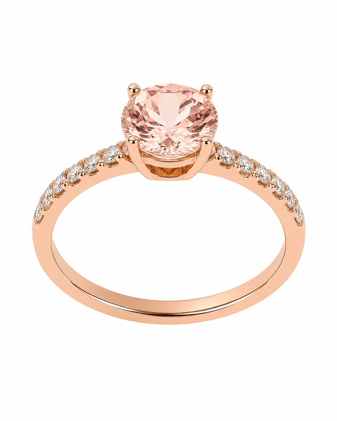Morganite Rose Solitaire Ring — Ministry of Gems