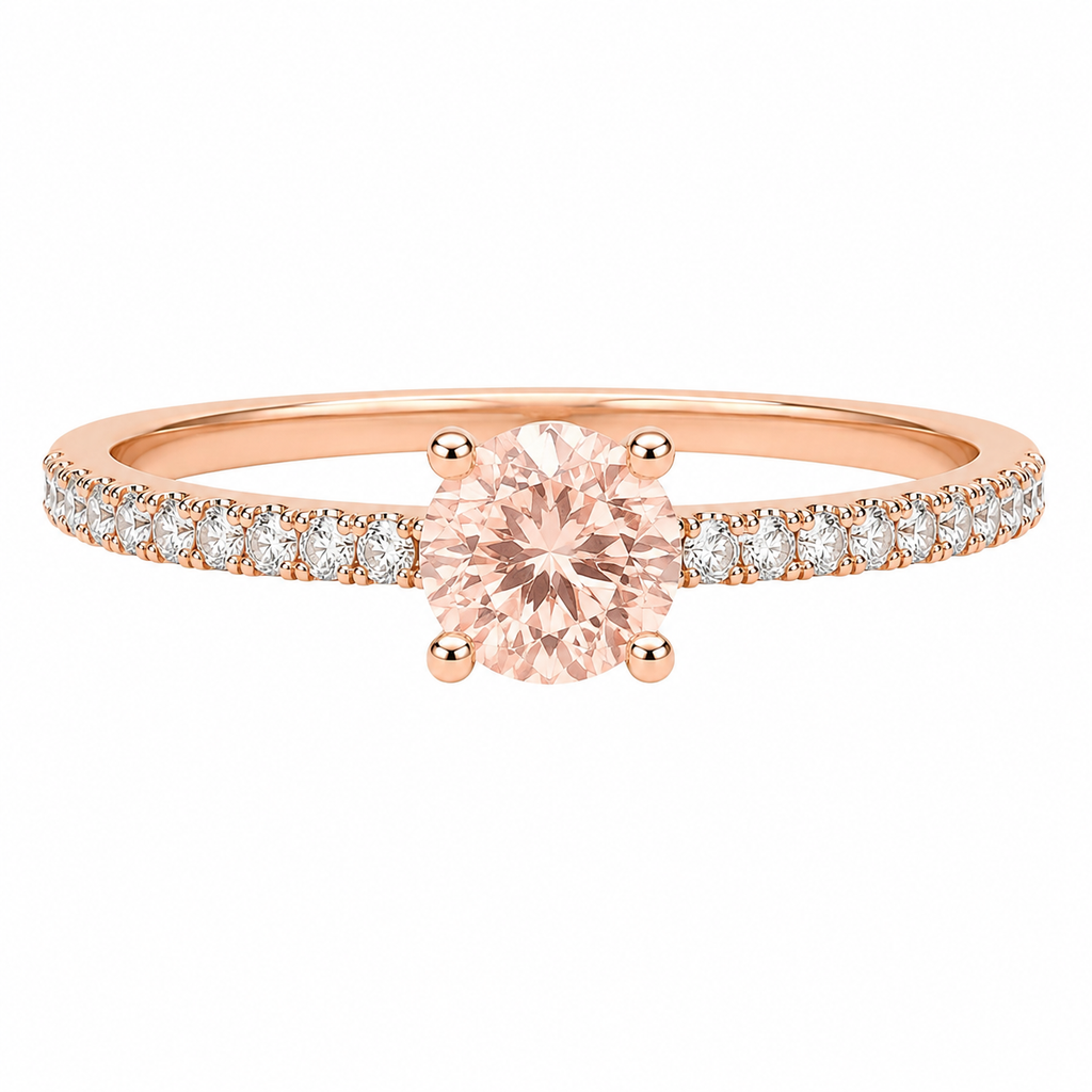 Morganite Rose Solitaire Ring — Ministry of Gems