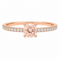Morganite Rose Solitaire Ring — Ministry of Gems