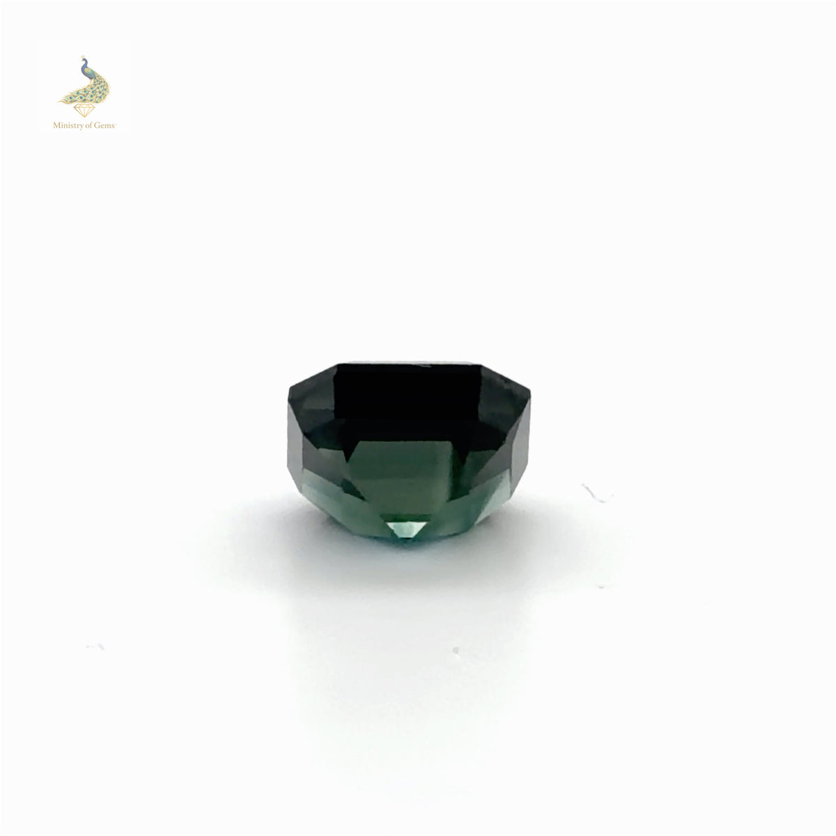 4.0ct Asscher Blue Dark Teal Sapphire