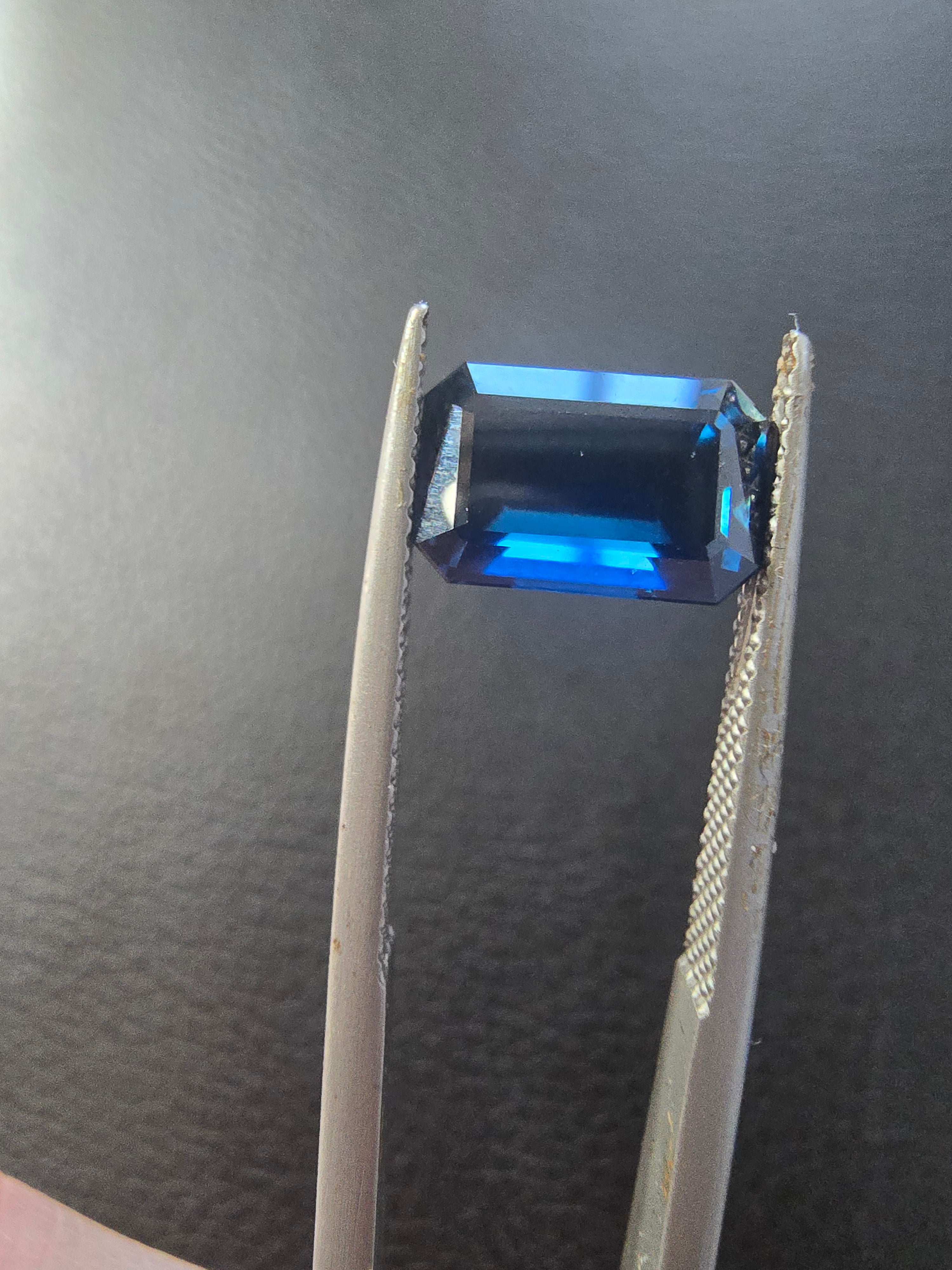 Deep Blue Australian Sapphire 4.04ct Emerald Cut — Ministry of Gems