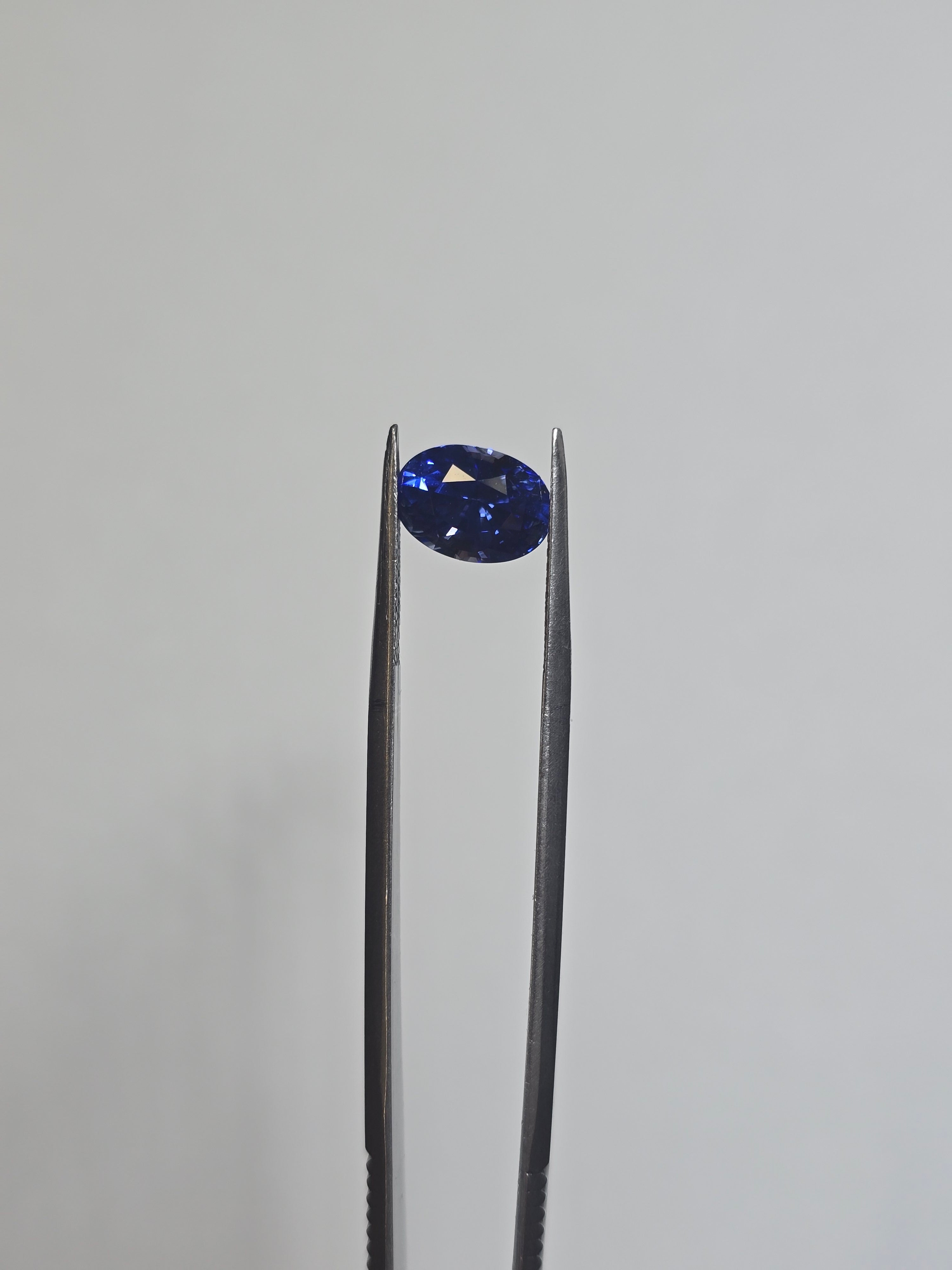 Royal Blue Ceylon Sapphire 3.24ct Oval — Unheated — Ministry of Gems