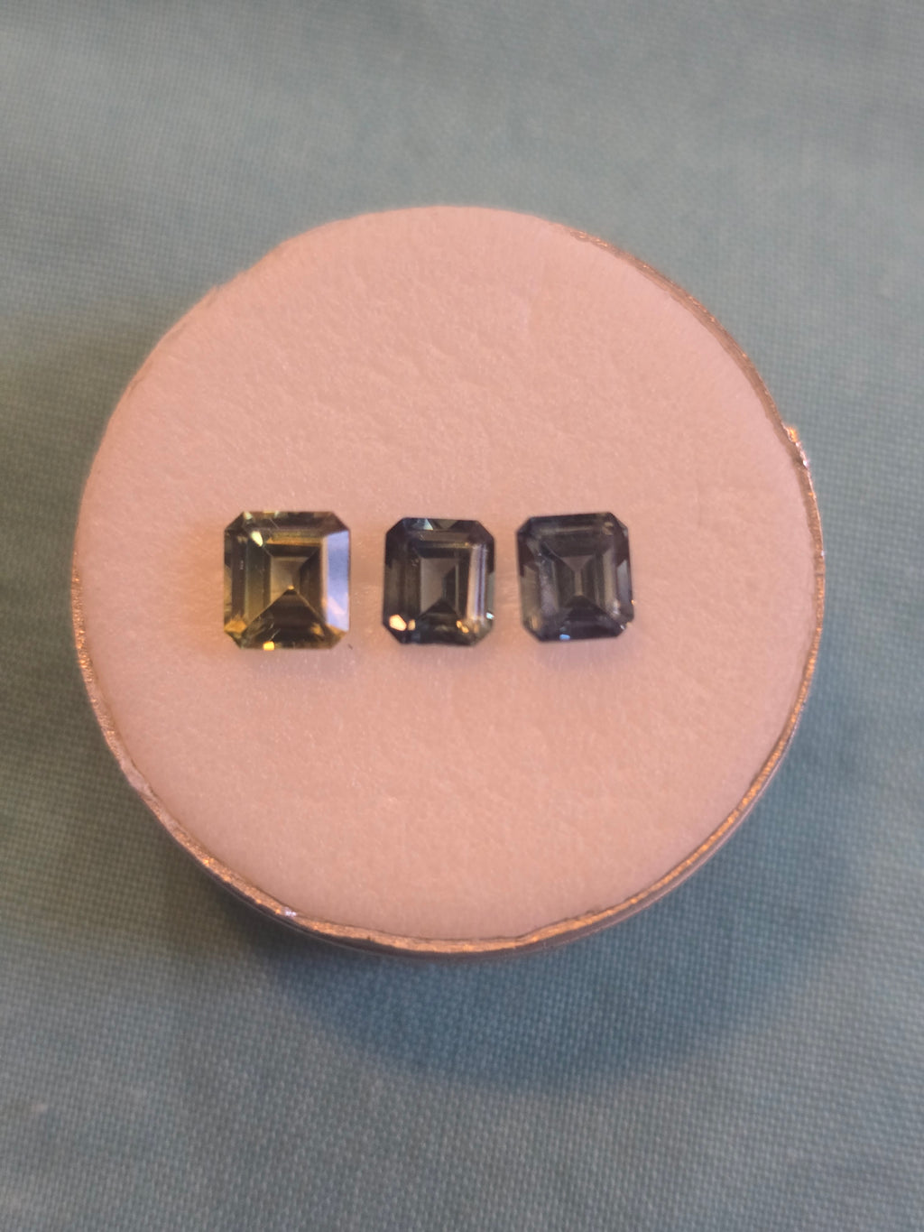 Matched Trio — Australian Sapphires 2.65ct Total, Emerald Cuts — Ministry of Gems