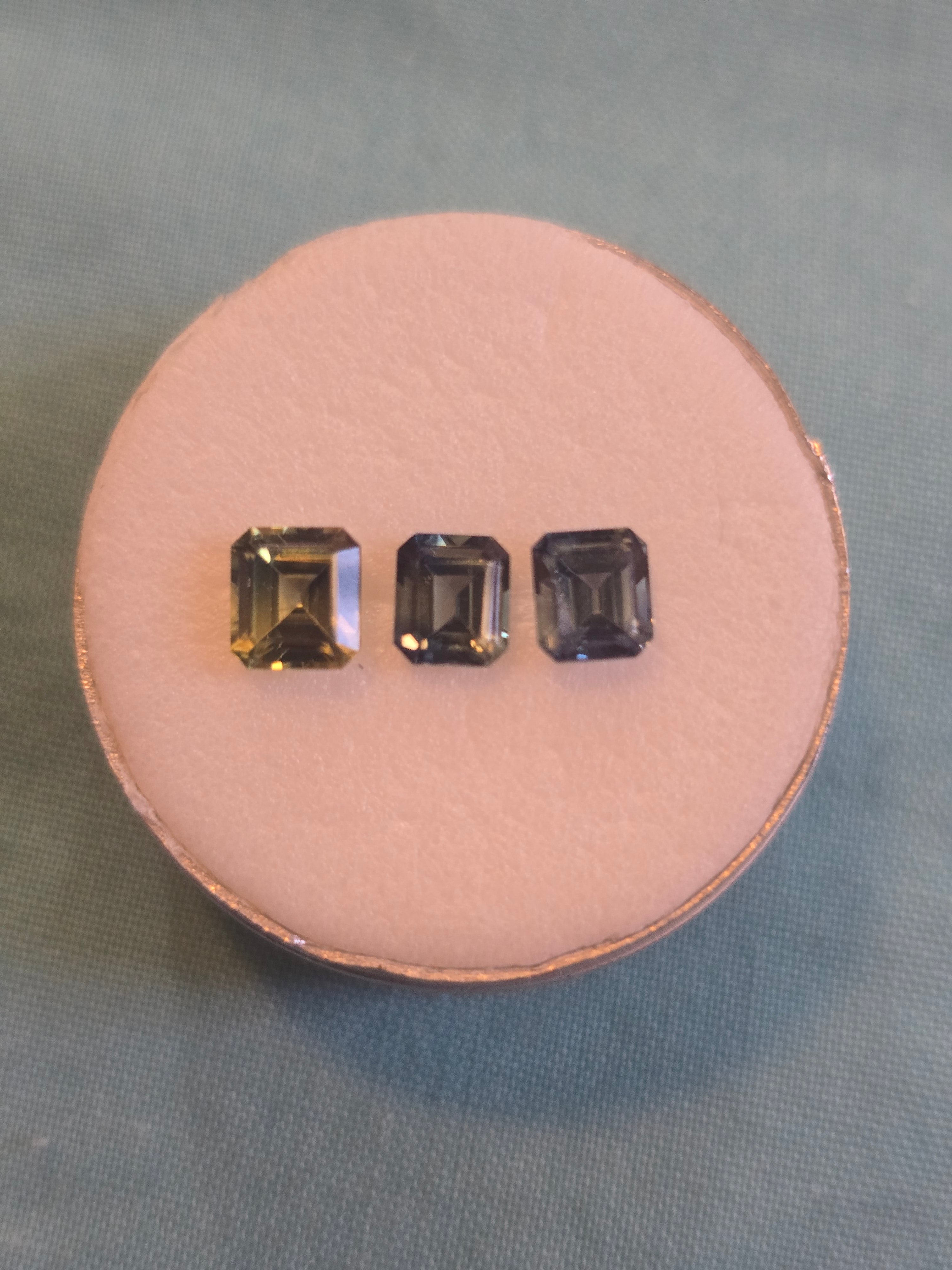 Matched Trio — Australian Sapphires 2.65ct Total, Emerald Cuts — Ministry of Gems