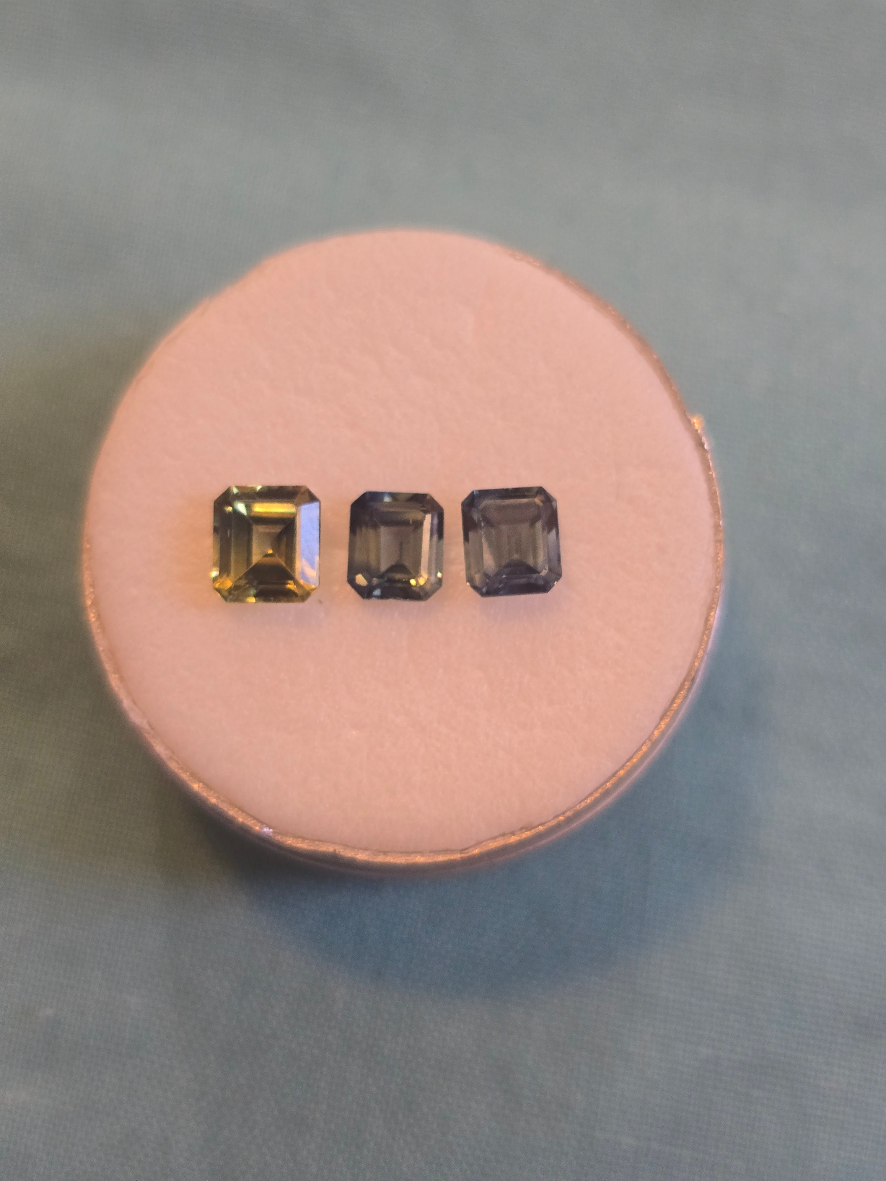Matched Trio — Australian Sapphires 2.65ct Total, Emerald Cuts — Ministry of Gems