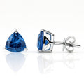 Trillion Blue Sapphire Solitaire Studs — Ministry of Gems