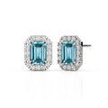 Aquamarine 6X4 Halo Earrings — Ministry of Gems exclusive design