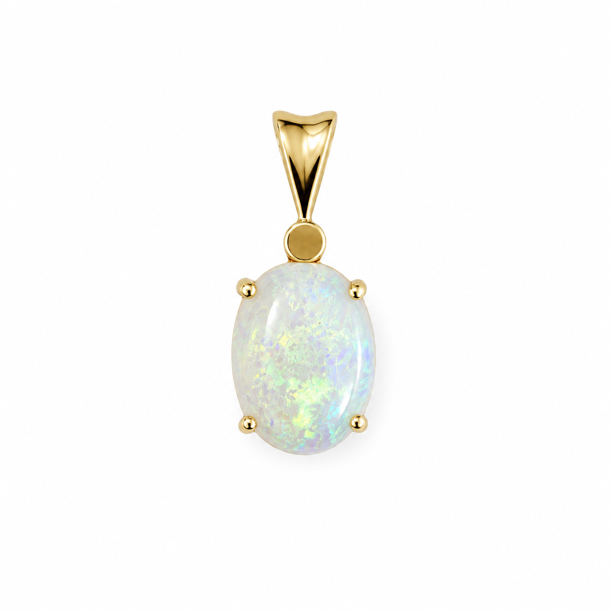 Aurora Cloud — Australian Opal pendant in 14K Gold, Ministry of Gems