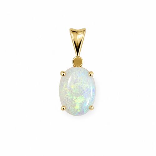 Aurora Cloud — Australian Opal pendant in 14K Gold, Ministry of Gems