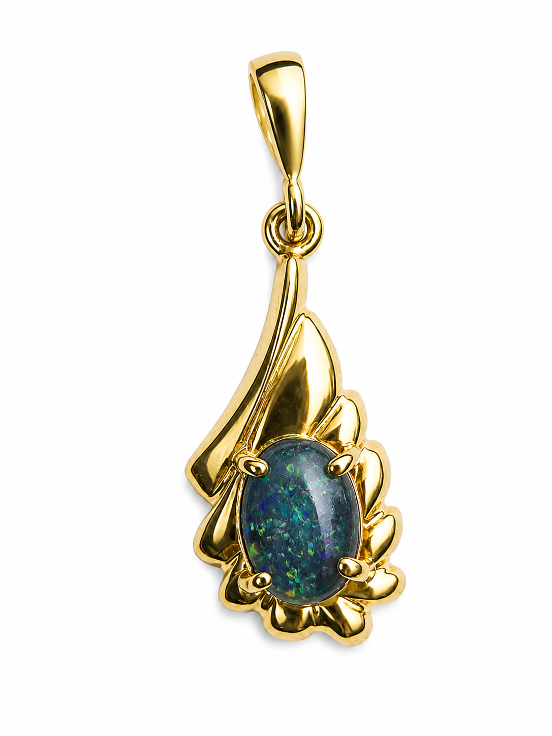 Bushfire Vine — Australian Opal pendant in Gold-Plated Sterling Silver, Ministry of Gems