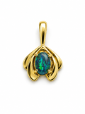 Duet of Light — Australian Opal pendant in Gold-Plated Sterling Silver, Ministry of Gems