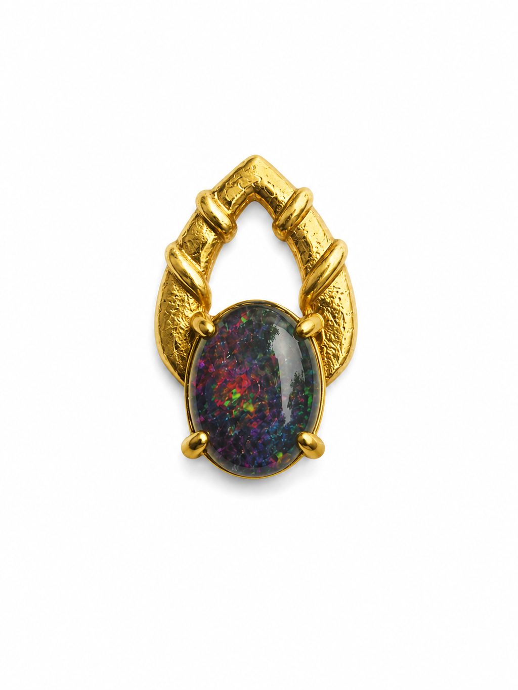 Sovereign Ember — Australian Opal pendant in Gold-Plated Sterling Silver, Ministry of Gems