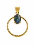 Lunar Disc — Australian Opal pendant in Gold-Plated Sterling Silver, Ministry of Gems