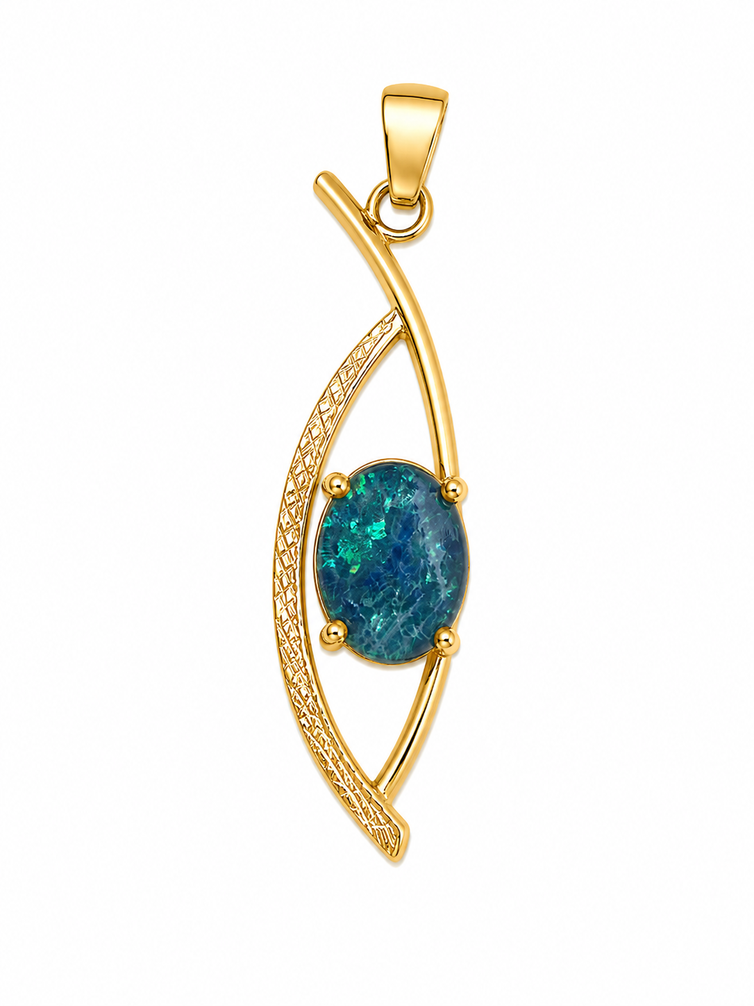 Whisper Drop — Australian Opal pendant in Gold-Plated Sterling Silver, Ministry of Gems
