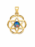 Compass Rose — Australian Opal pendant in Gold-Plated Sterling Silver, Ministry of Gems