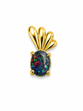Peacock Flame — Australian Opal pendant in Gold-Plated Sterling Silver, Ministry of Gems