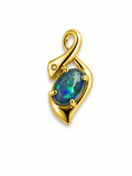 Verdant Swirl — Australian Opal pendant in Gold-Plated Sterling Silver, Ministry of Gems