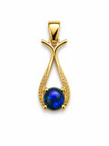 Cobalt Drop — Australian Opal pendant in Gold-Plated Sterling Silver, Ministry of Gems