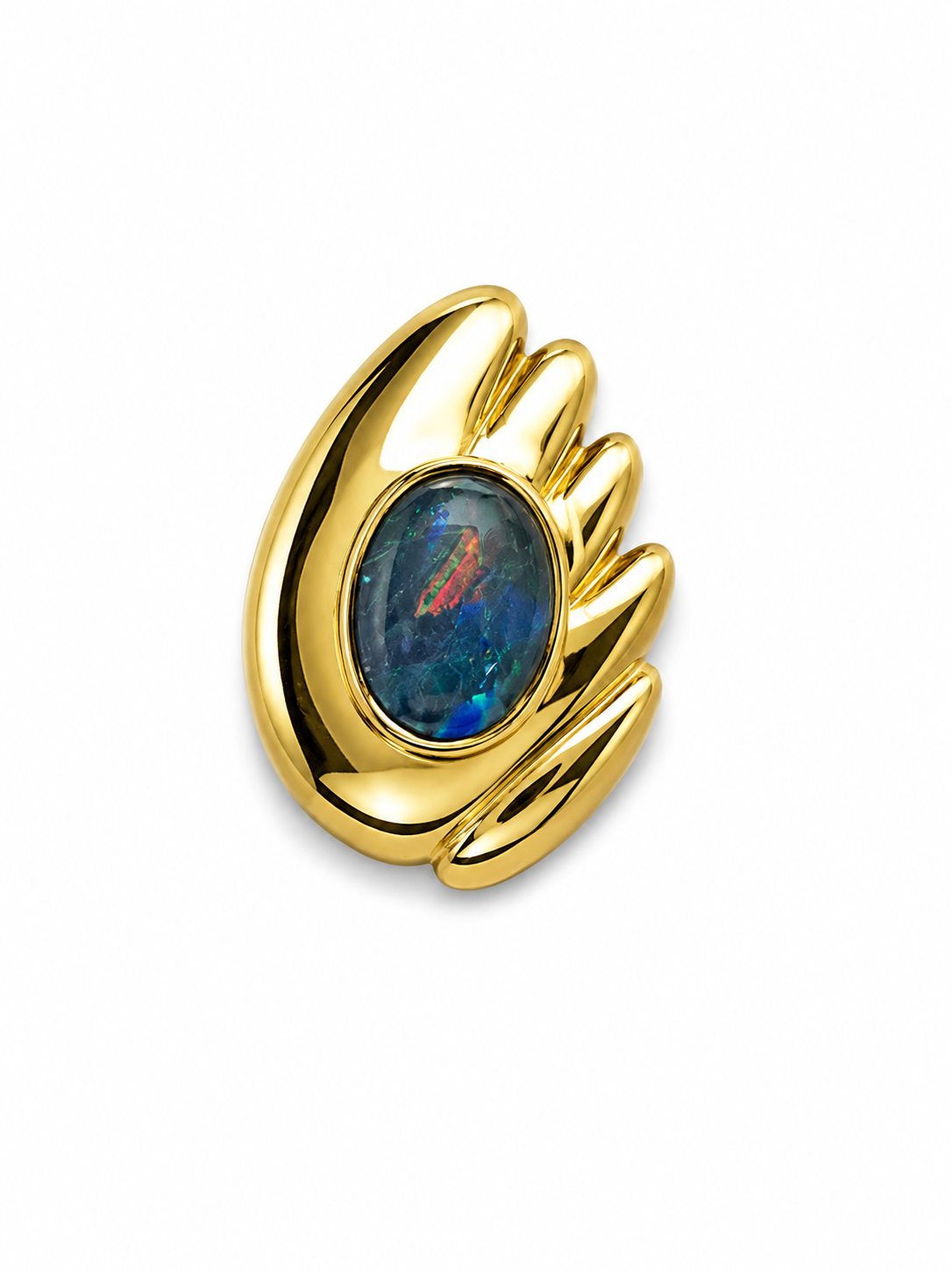 Solar Current — Australian Opal pendant in Gold-Plated Sterling Silver, Ministry of Gems