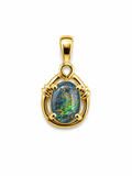 Regal Halo — Australian Opal pendant in Gold-Plated Sterling Silver, Ministry of Gems
