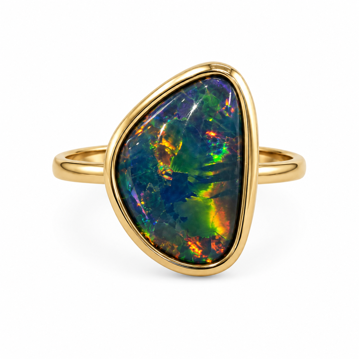 The Conversation Stone — Boulder Opal ring in 9K Gold, Ministry of Gems